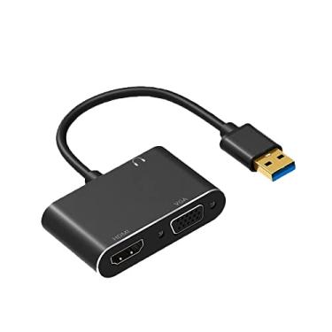 Imagem de Adaptador USB para VGA, 1080p FHD Fast USB3.0 para VGA/HDMI
