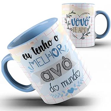 Imagem de Caneca azul xícara tenho melhor Avô do mundo vovô