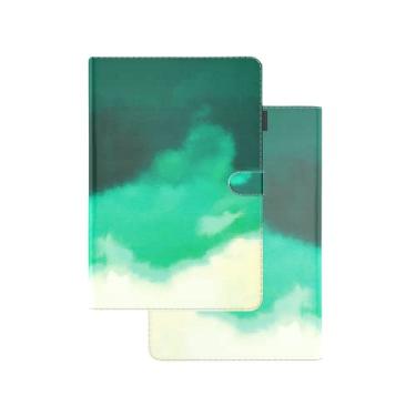 Imagem de ZiEuooo Linda capa protetora de couro aquarela para tablet Samsung Galaxy Tab A7 Lite A8 S6 Lite S7 Plus FE A 8.0 10,1 polegadas (verde, Tab S7 Plus 2020 T970 T975)