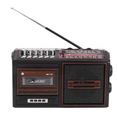 Imagem de Retrô Boombox Leitor de Cassetes AM/FM Rádio Estéreo, Reprodutor de Cassetes Vintage Gravador de Cassetes com Alto-falante e fone de ouvido, Sistema de Som Estéreo para Crianças(Marrom UE)