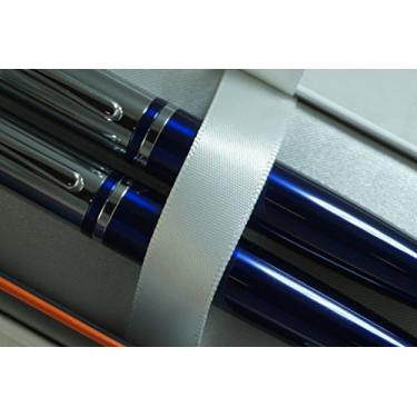 Imagem de Conjunto de caneta esferográfica e caneta esferográfica de tinta de gel preto com ponta de calaise, marca Cross Midnight Blue, polimento e cruz.