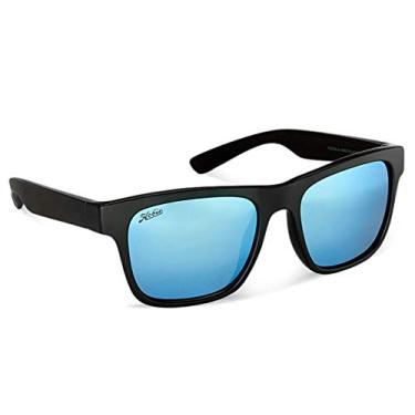 Imagem de Hobie - Óculos de sol polarizados Coastal Float - Óculos de sol para uso externo com lentes HydroClean para homens e mulheres, Armação preta acetinada/cinza com lente espelhada cobalto, 54MM