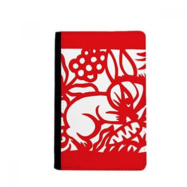 Imagem de Coelhos cortados em papel animal china zodíaco porta-passaporte notecase burse capa carteira porta-cartão, Multicolor