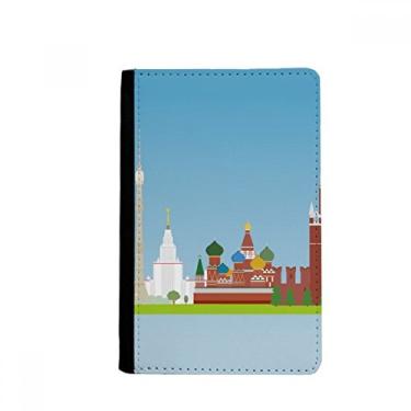 Imagem de Porta-passaporte com padrão de símbolo nacional da Rússia de Moscou Notecase Burse capa carteira porta-cartão, Multicolor