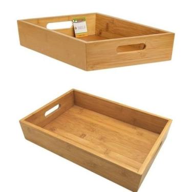 Imagem de Bandeja P/ Servir Café Em Mdf E Bambu Grande 35X23cm Quarto - Hauskraf