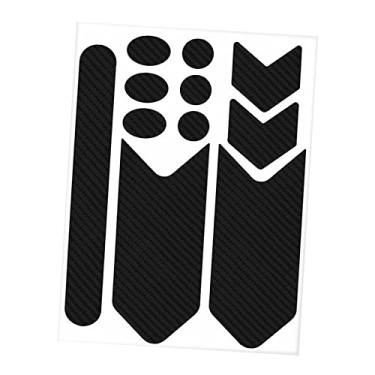 Imagem de Colaxi Adesivo de bicicleta, adesivo de fita de bicicleta e kit de adesivos para tubos de bicicleta de estrada de montanha fita de adesivos decorativos, fibra de carbono preta
