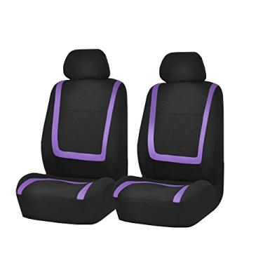Imagem de FH Group FB032PURPLE102 Conjunto de capas de assento automotivas de tecido plano exclusivo, ajuste universal, serve na maioria dos carros, SUVs e caminhões
