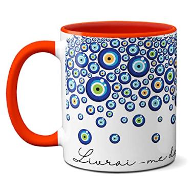 Imagem de Caneca Livrai-Me De Todo O Mal, Amém! Olho Grego Presente (Vermelha)