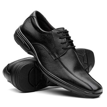 Imagem de Sapato Social Masculino Em Couro Ultra Confortável Cor:Preto;Tamanho:38