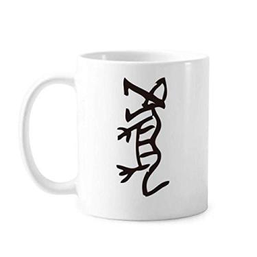 Imagem de Bones Inscriptions Caneca de cerâmica do signo chinês Tigre do zodíaco Caneca de cerâmica Caneca de porcelana de café