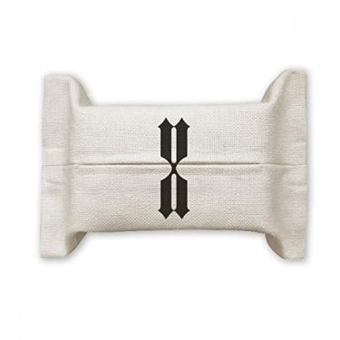 Imagem de Numerais romanos dez em silhueta preta suporte de capa de papel de tecido facial bolsa de linho de algodão