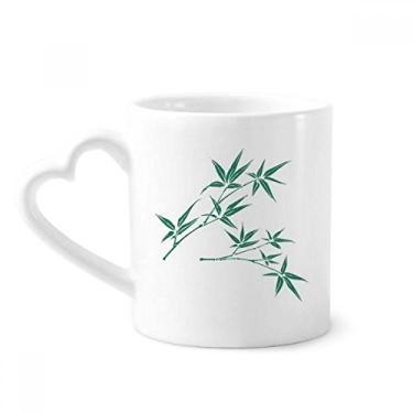 Imagem de Caneca de bambu com pintura de cultura verde caneca de café cerâmica copo de coração de vidro