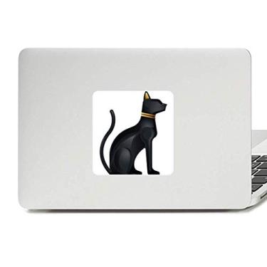 Imagem de Adesivo de vinil com estampa de gato preto abstrato do Egito Antigo Adesivo para laptop Decoração de PC