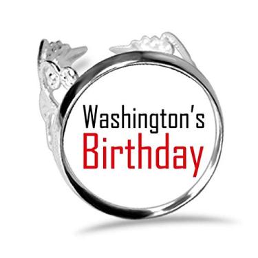 Imagem de DIYthinker Celebre o anel de noivado ajustável para aniversário da Bênção de Washington