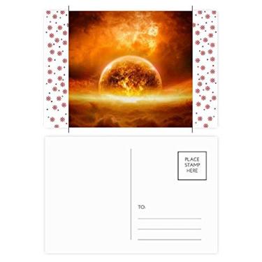 Imagem de Planeta vermelho dourado como chama, estampa de chama, Natal, Natal, celebração, cartão postal Blessing Mailing Card