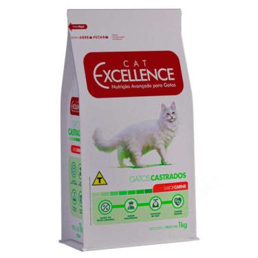 Imagem de Ração Seca Cat Excellence Carne para Gatos Adultos Castrados - 1 Kg