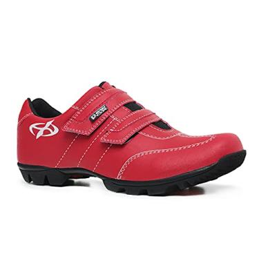 Imagem de Tenis Sapatilha Ciclismo New Fox Bike Way2 Masculino e Feminino Cor:Vermelho;Tamanho:42