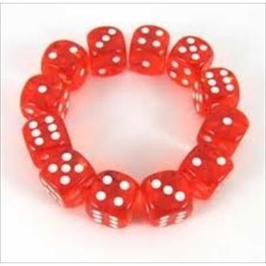 Imagem de Chessex Manufacturing 23603 16 mm laranja com branco translúcido D6 conjunto de 12