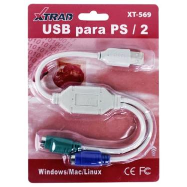 Imagem de Adaptador USB x PS2 Com 2 Entrada Fêmea Xtrad - XT-569