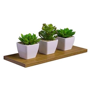 Imagem de Prateleira 40 x 20cm Freijó Suporte Invisível