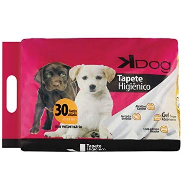 Imagem de Tapete Higiênico Descartável para Cães, KDog, 30 unidades, Branco, Tamanho total 60cm X 80cm, Tamanho de absorvição 50cm X 56cm