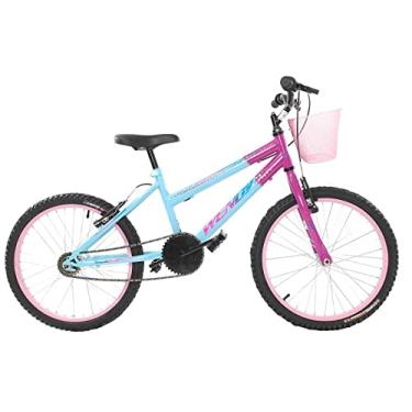 Imagem de Bicicleta Feminina Infantil Passeio Aro 20 Wendy Com Cesta,Azul Rosa