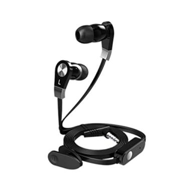 Imagem de JM02 Alto-falante de fone de ouvido estéreo com fio com fones de ouvido intra-auriculares de fábrica de smartphone atacado (preto)