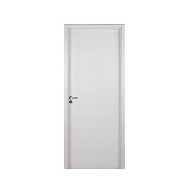 Imagem de Kit Porta de Madeira Lisa 215x74cm com Batente de Mdf Ultra 07cm Melamínico Mgm Branco
