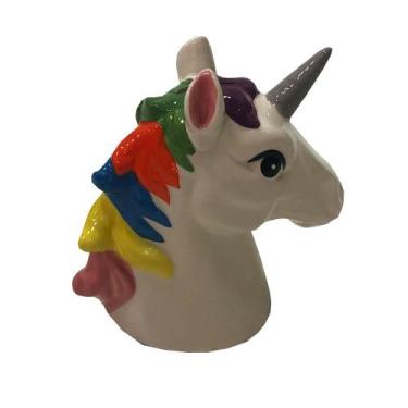 Imagem de Cofre Ceramica Busto Unicornio Colorida Decor. Infantil - Maisaz