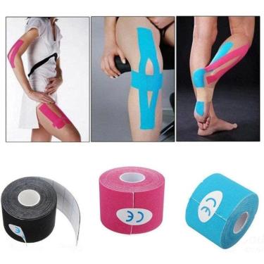 Imagem de Kit 2 Kinesio Tape Bandagem Adesiva Funcional 5Cm X 5M
