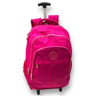 Imagem de Mochila DeRodinha Adulto Juvenil Em Nylon Tactel Espaço Para Notebook (rosa chiclete)