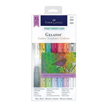 Imagem de Faber-Castell Conjunto de cores Gelatos Pastels, 15 cores pastel - Arte multiuso médio