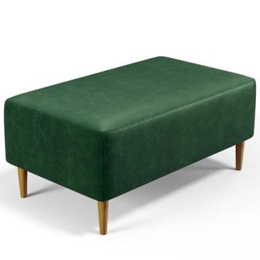 Imagem de Puff Decorativo Sala de Estar Cléo W01 Pés Palito 90 cm Facto Verde Musgo - Lyam Decor