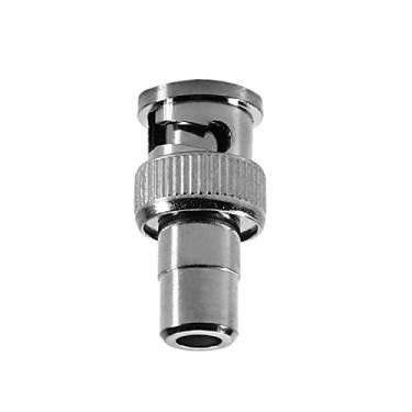 Imagem de Bettomshin 1 peça BNC macho para RCA fêmea conector adaptador coaxial RF para antenas dispositivos LAN sem fio liga de zinco niquelado reto
