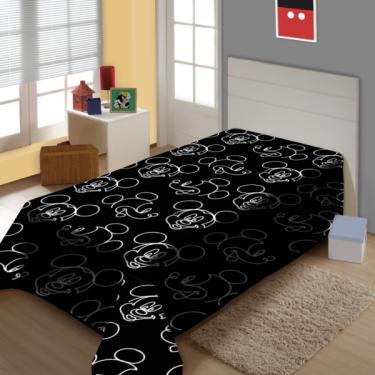 Imagem de Manta Disney Mickey Mouse Preta E Branca 1,50m X 2,00m Fun