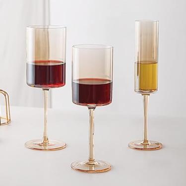 Imagem de HALAWAKA Taças de vinho tinto de cristal de tubo reto sem chumbo (2 peças - taça de vinho de cristal taças de champanhe copo de coquetel bordalês