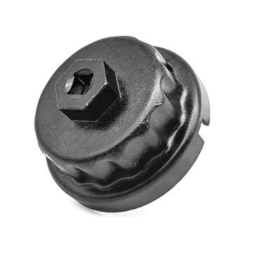 Imagem de Vrasly Chave de filtro de óleo para remoção de tampas de filtro de óleo, 64 mm 14 ferramenta de filtro de óleo de flauta compatível com Avalon 2,5L a 5,7L, serve Avalon, Tacoma, Highlander, Sienna,