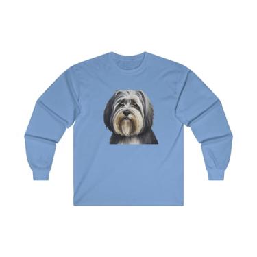 Imagem de Camiseta de manga comprida de algodão clássico Tibetan Terrier, Carolina Blue, P