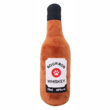 Imagem de Glow Pups Brinquedo de pelúcia para cães com uísque, brinquedo de cachorro Bourbon para presente de aniversário, lembrancinha de festa de fim de ano (Bourbon)