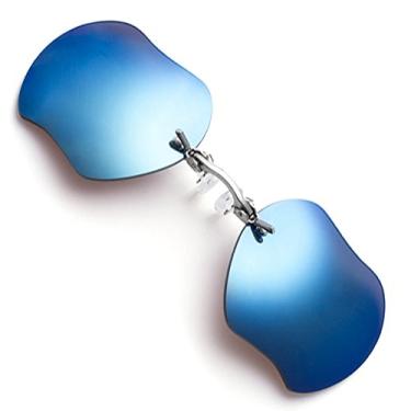 Imagem de Óculos de sol retrô Clip On Nose Matrix Morpheus filme sem aro (prata, azul)