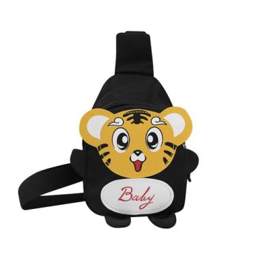 Imagem de Amamcy Linda mochila pequena com desenho animado de macaco, bolsa tiracolo para viagem, caminhada, mochila casual para meninos e meninas, Tigre preto, One Size