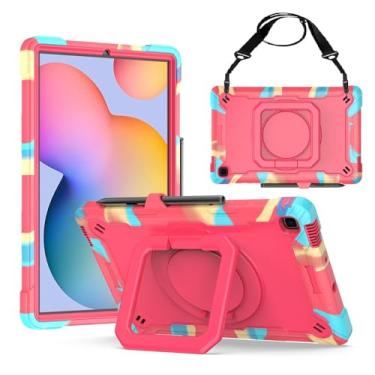 Imagem de zukof Capa para Galaxy Tab S6 Lite 2024/2020/2022, capa resistente à prova de choque com alça, alça de ombro, suporte, suporte para caneta S para tablet Samsung Tab S6 Lite de 10,4 polegadas P620/P610