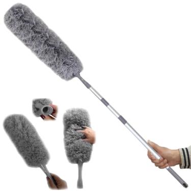Imagem de Espanador Eletrostático Flexível Telescópico Lavável Removível Dobrável Limpeza a Seco Tira o Pó Cerdas Macias Extensível Com Haste Longa 142 Cm Perfetc