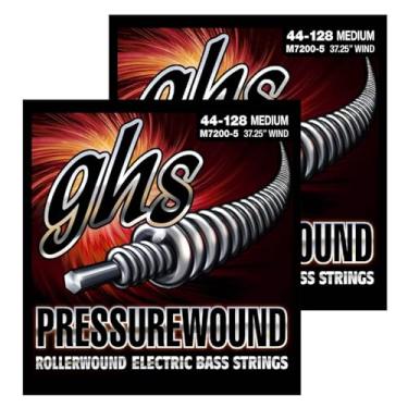 Imagem de GHS Cordas de graves, PRESSWOUND, STD LNG, Médio, Conjunto de 5 cordas, 2 conjuntos de M7200-5
