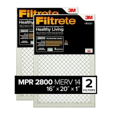 Imagem de Filtrete Filtro de ar de 40,6 x 50,8 x 20,1 x 1, MPR 2800, redução de partículas ultrafinas de vida saudável, pacote com 2 (dimensões exatas 40,8 x 50,8 x 0,78)