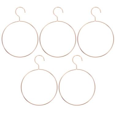 Imagem de 5 peças Organizador Gravatas Toalhas Exibição Cachecol Seda Quarto Clo, Pashminas Anéis Círculo Metal Banheiro Ouro Redondo Pinos Ganchos De Ferro Gancho Espaço-Suporte De Roupas Íntimas Aro De Roupas