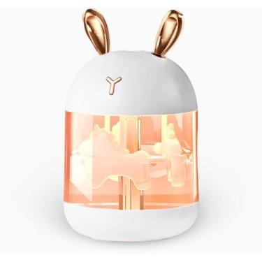 Imagem de Umidificador de Ar Com Led e Aromatizador Kids Rosa ou Branco Carrossel Elétrico Luminária Abajur (Rosa)