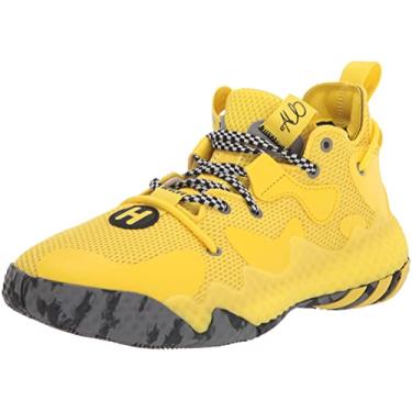 Imagem de adidas Tênis de basquete unissex infantil Harden Vol. 6, Amarelo impacto/amarelo impacto/preto, 18