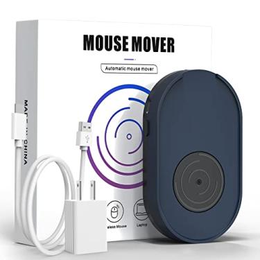 Imagem de Ergopollo Mouse Jiggler, dispositivo de movimento de mouse indetectável Wiggler Shaker com cabo USB livre de unidade e adaptador 5V1A, move o mouse automaticamente, mantém a tela do PC ativa, azul