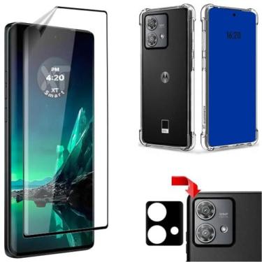 Imagem de Kit Para Edge 40 Neo Película Cerâmica 9D + Película da Câmera 3D + Ca